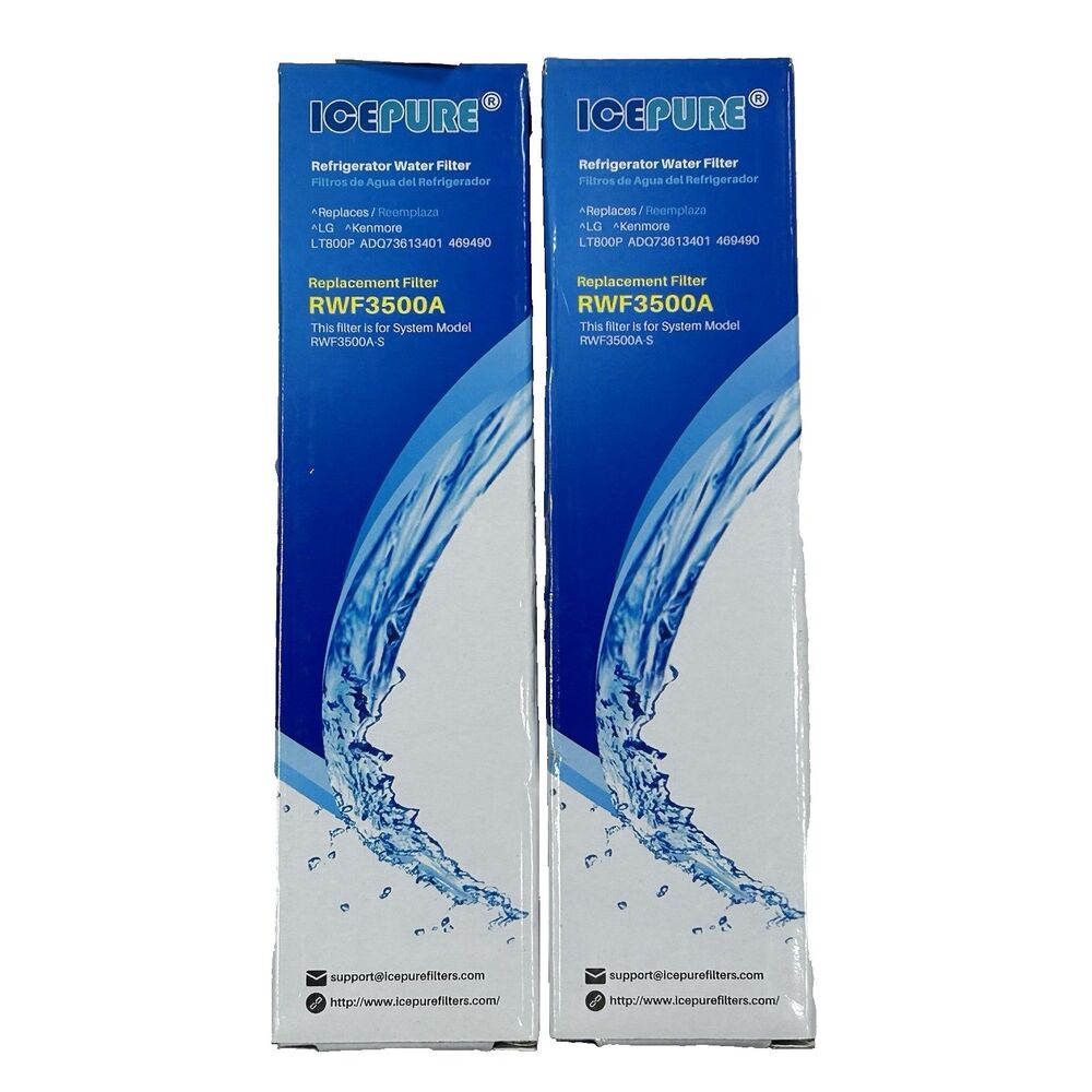 New 2 Pack ICEPURE RWF3500A Refrigerator Water Filter LG Kenmore